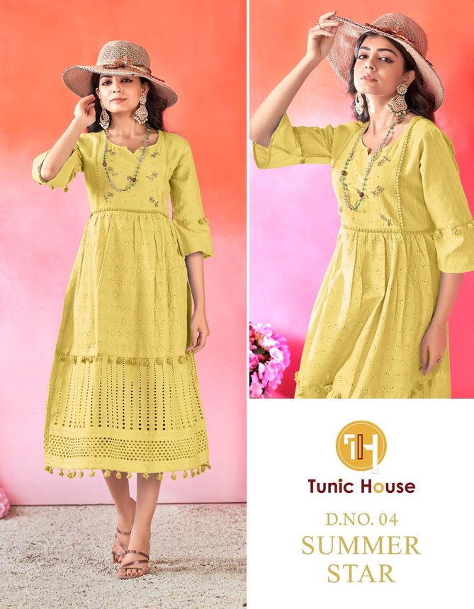 Summer Star By Tunic House Cotton Party Wear Kurtis Wholesalers In Delhi
